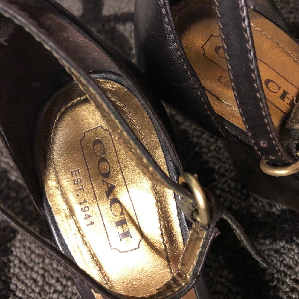 Authentic COACH Strappy Sandal Wedges - Picture 4 of 6